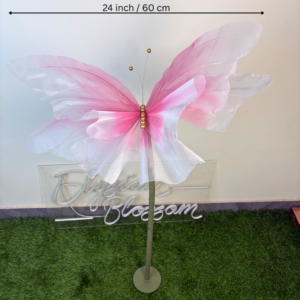 White with Pink Butterfly