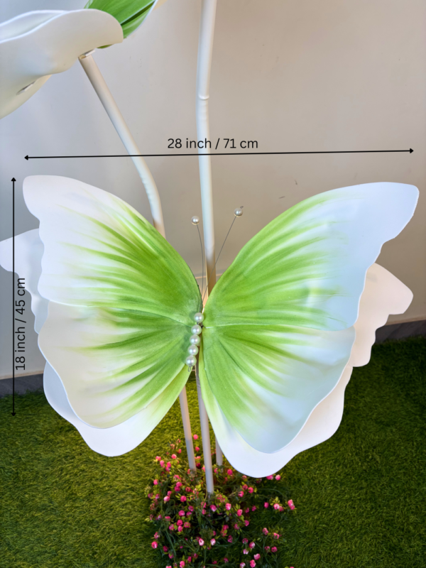 White with Green Foam Butterfly