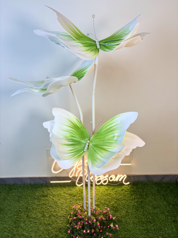 White with Green Foam Butterfly