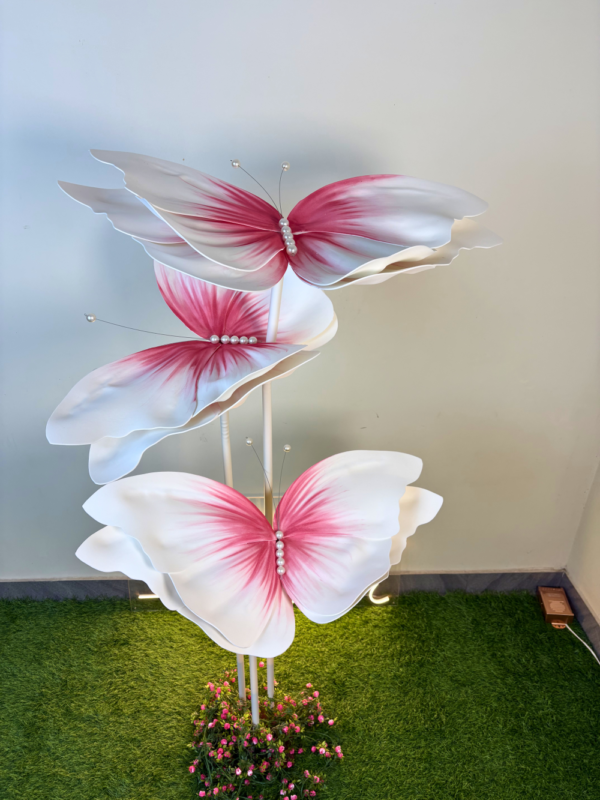 White With Pink Foam Butterfly